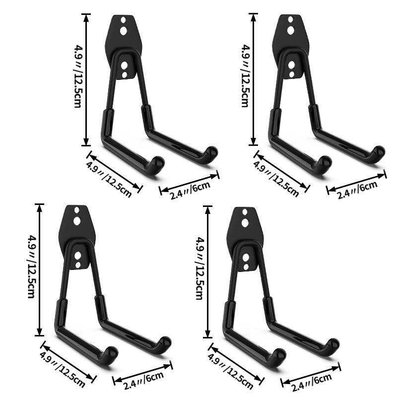 Heavy Duty Metal Hook 5 Size Garage Organizer Hooks Wall Mount Bicycle Hanger Anti-slip Storage Hook For Ladders Garden Tool