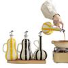 Botella de Aceite de Cerámica con Rayas Dibujadas a Mano Jarra de Aceite de Oliva Estilo Nórdico Suministros de Cocina