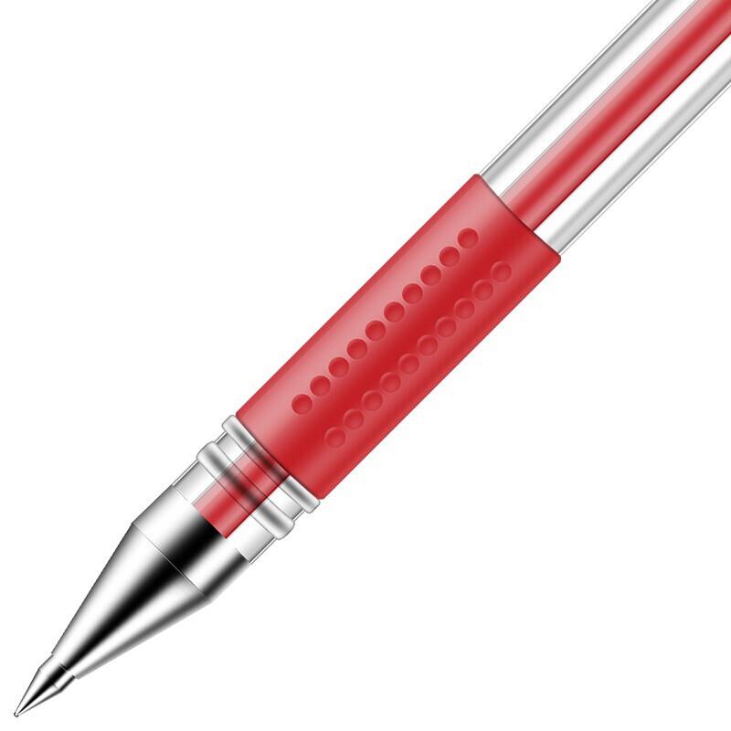 Deli 6600ES 0.5mm Red Bullet Tip Gel Pen, 12-Pack