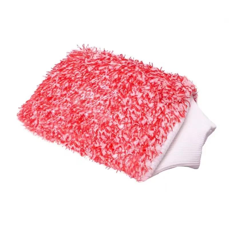 Microfiber Car Washing Gloves Thicken Coral Fleece Absorbent Water Anti-slip Cleaning Gloves Auto Cleaning Tools Car Accessoires