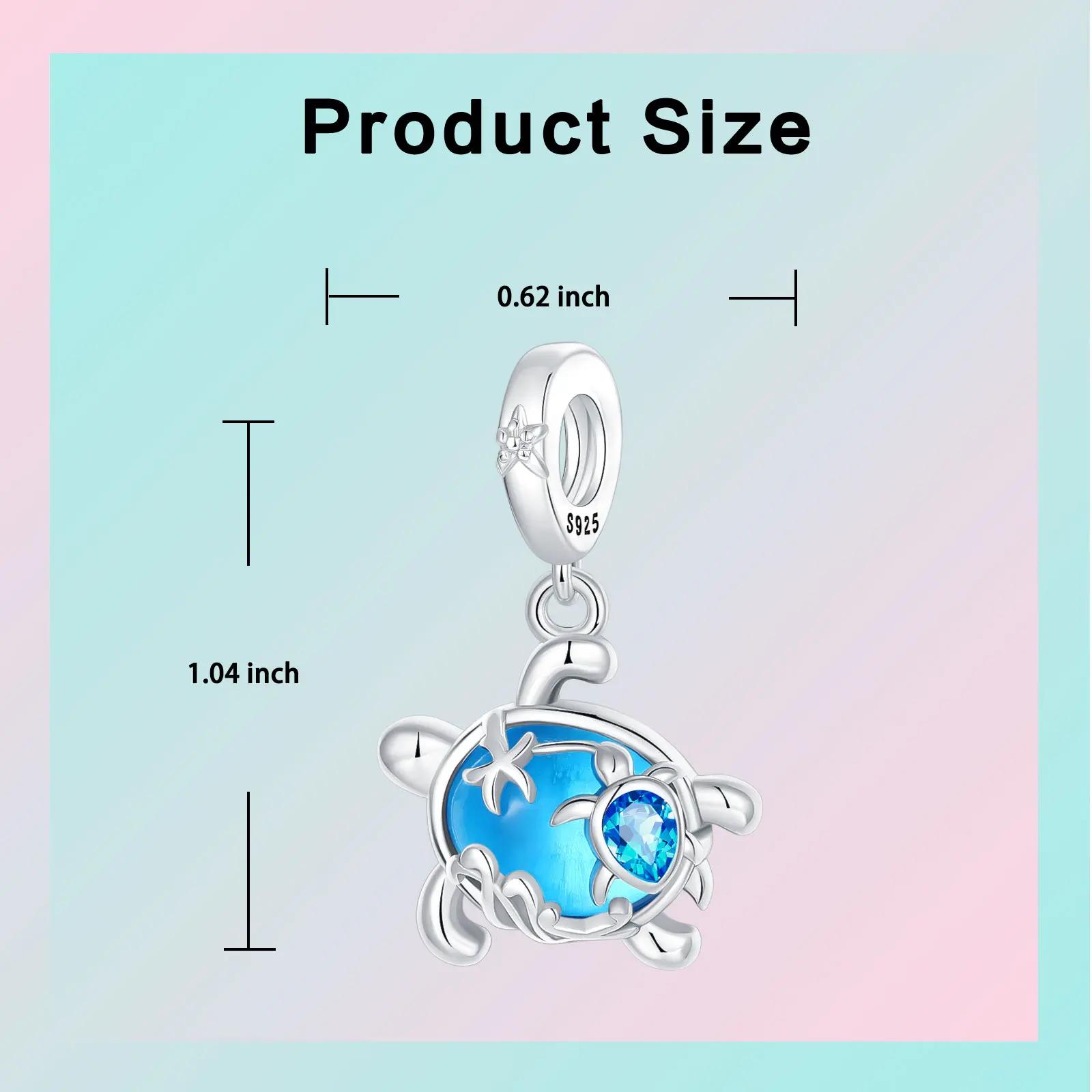 

Blue Zircon Inlay Sea Turtle Starfish Charms Bead Original Copper Pendants Fit Bracelet Jewelry Gift Marking