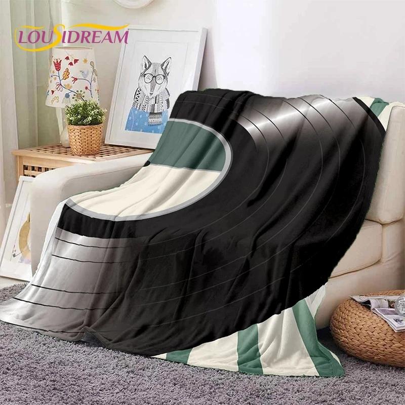 3D Vinyl Record Music DJ Screen Tape Soft Blankets,Keep Warm Throw Blanket Comfortable Blanket for Picnic Beds Sofa Home Bedroom