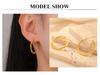Cazador Stainless Steel Bamboo Joint Hoop Earrings for Women Trendy Round Drop Earrings Jewelry 2026 Valentine Gift New