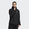 adidas Contrast Logo Print Solid Hooded Jacket Men Outerwear Black HR4436