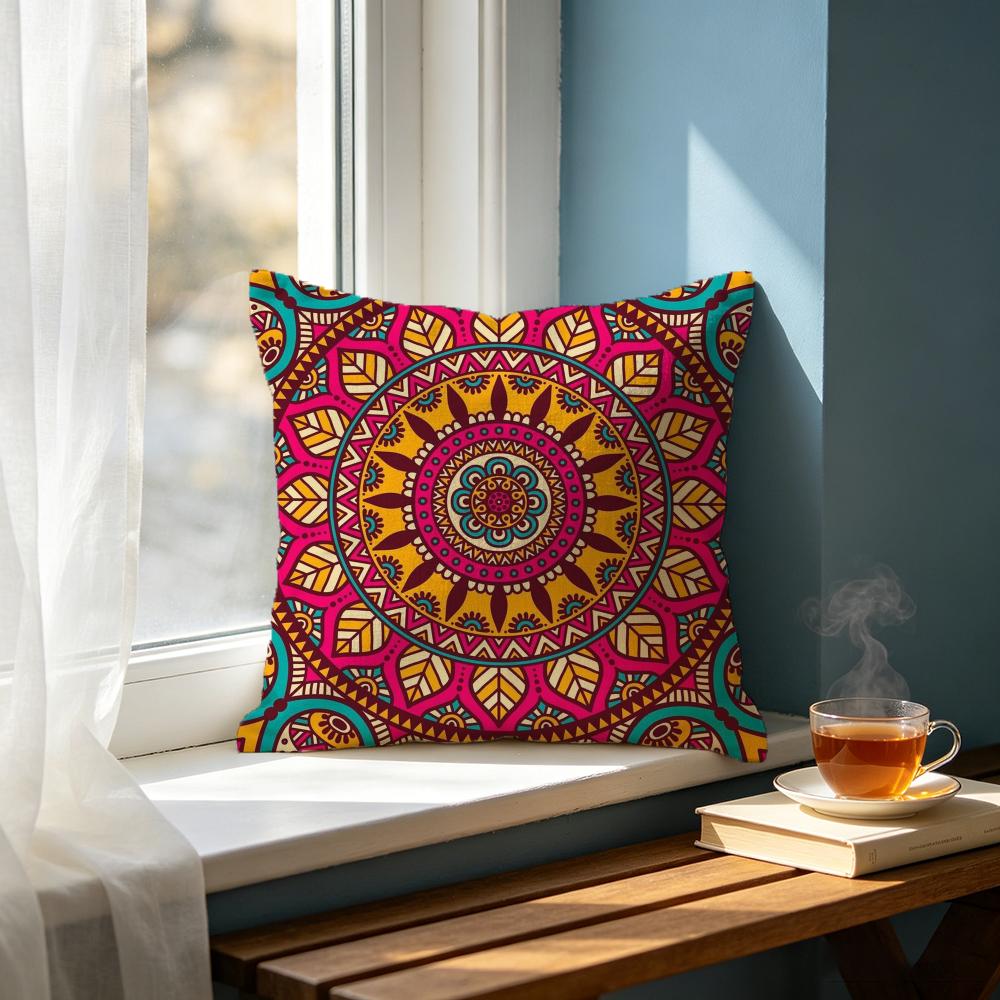 EEthnic Mandala Vintage Seamless Pattern Cushion Cover Cushion Cover Set Pcs x x x Pillowcase Decorative Sofa Home