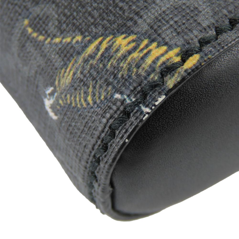 Used GUCCI Shoulder Bag 474137 GG Supreme Canvas Black Gray Dora