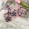 1Set Trendy Mini Contact Lenses Box Purple Black Butterfly Contact Lens Case With Mirror For Women Holder Eyewear Accessories