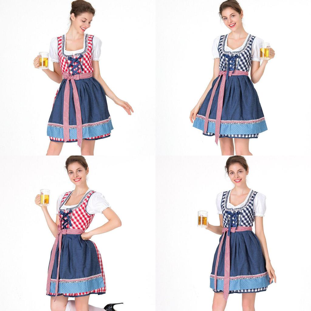 Oktoberfest Plain Dress Costume For Women Featuring Charming Vintage Style Design
