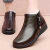 Fashion Casual Flat Bottomed Cotton Leather Shoes for Women Warm Boots with Added Fleece Soft Soled Short Boots for Women Botas Mujer