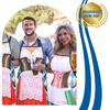 2 Pcs Oktoberfest Mardi Gras Apron Couples Cooking Aprons German Party Costume for Baking BBQ Chef Kitchen Gifts