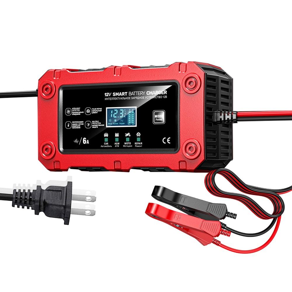 12V 6A Smart Battery Charger ABS Battery Maintainer New Car Battery Charger  Battery Maintenance