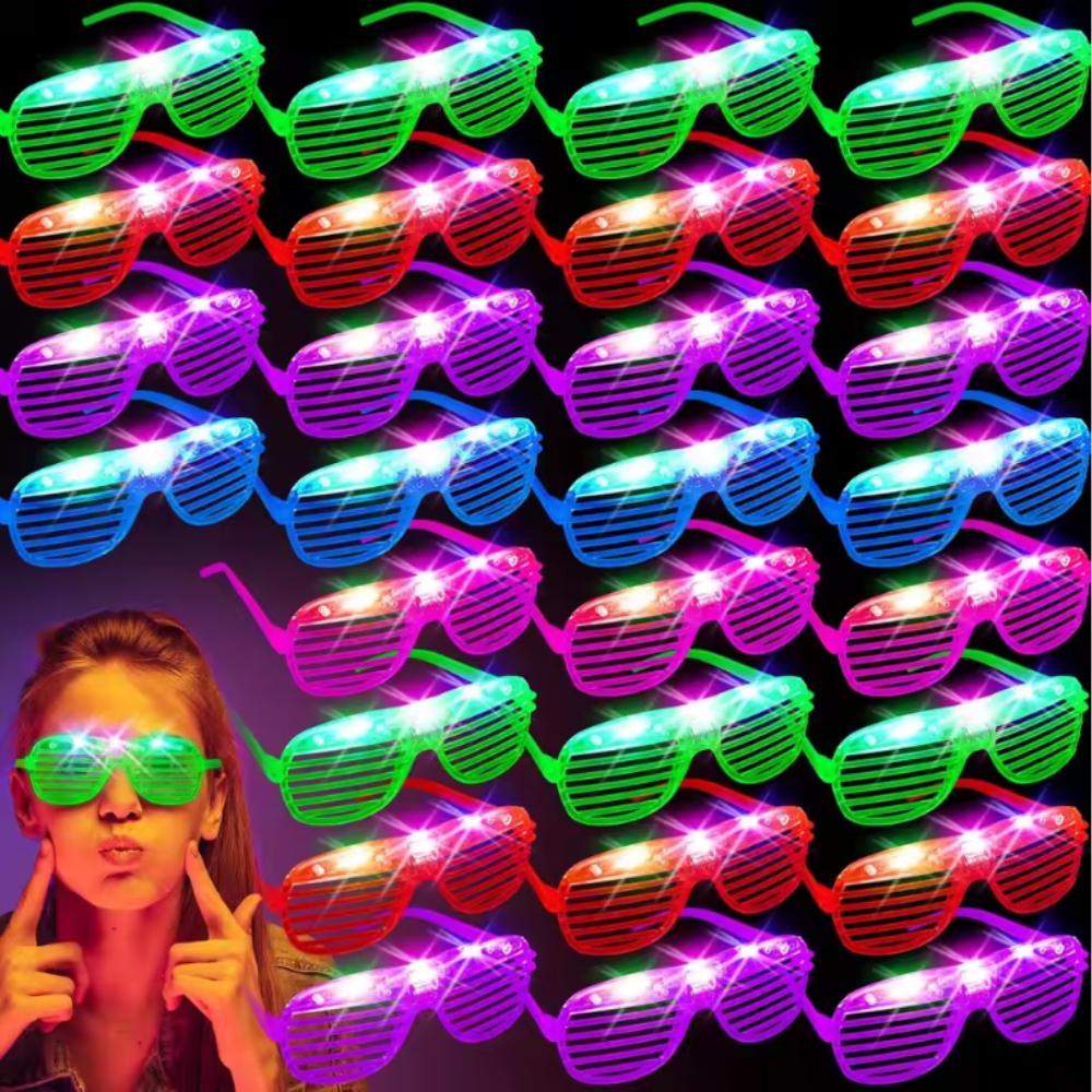 10/20/30PCS 3 Modes LED Glasses Glow In The Dark Party Neon Luminous Glasses Birthday Wedding LED Party Supplies