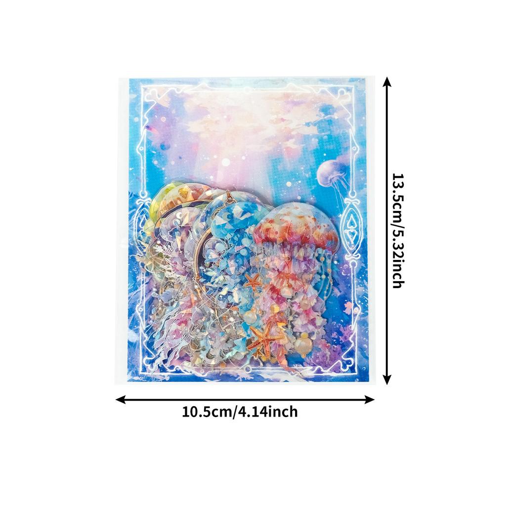 30 Photos of Marine Series Silver-scalding Laser Transparent Waterproof Stickers DIY Children's Reward Stickers Decorative Stickers