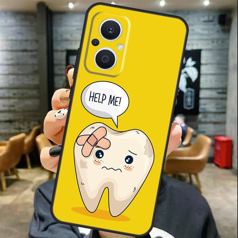 Cartoon Dentist Dental Teeth Case For OPPO Reno 13 13F 12 F 11 8T 7 8 10 Pro OPPO Find X8 X6 Pro X3 X5 Lite Cover Coque
