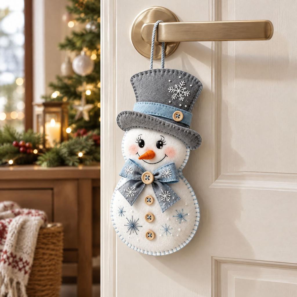 2D Snowman and Santa Hanging Ornament for Christmas Door and Home Decor