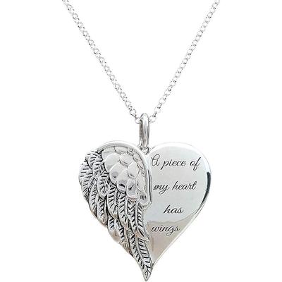 Simple Alloy Angel Wing Heart Pendant Hypoallergenic Jewelry Gifts Clavicle Chain Minimalist