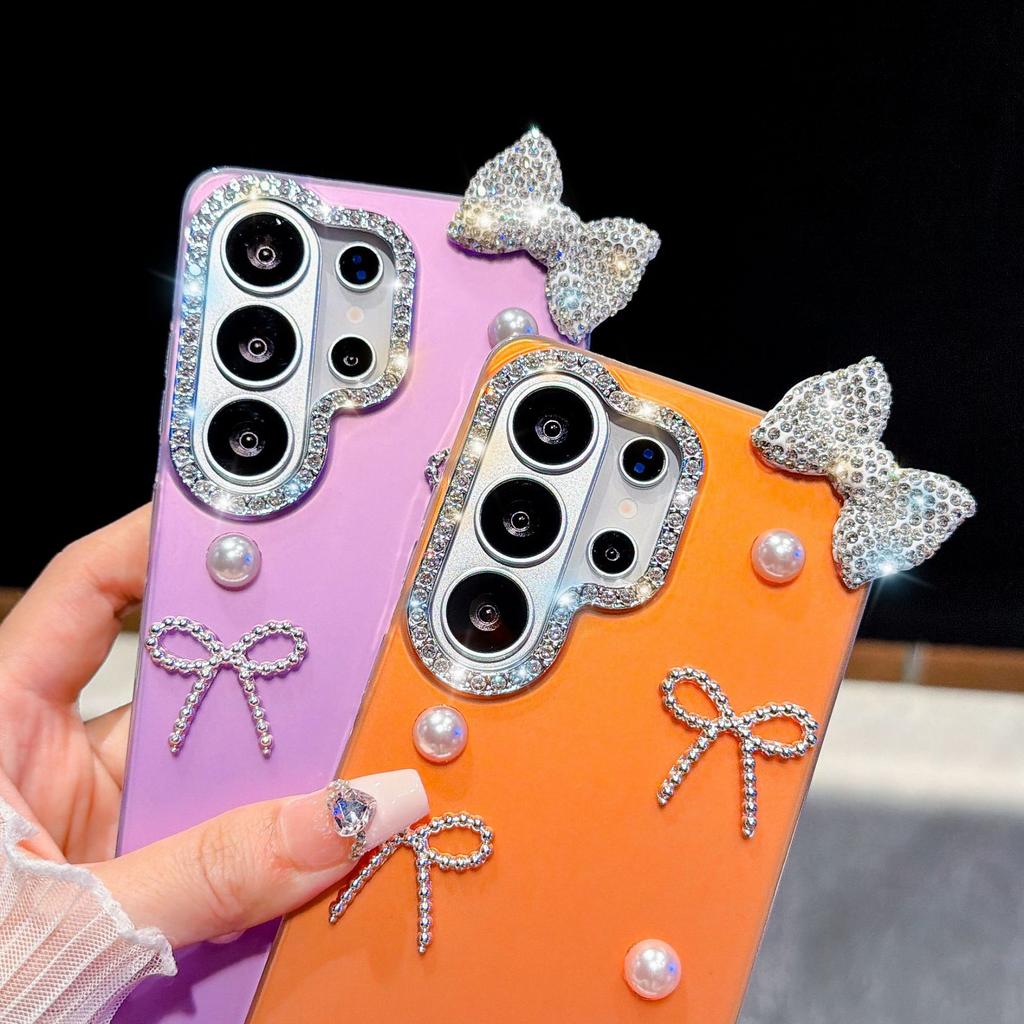 Samsung S26Ultra Mobile Phone Case A57 Star Diamond A27 Pearl Bow S26FE Protective Case A36 for Japan and South Korea