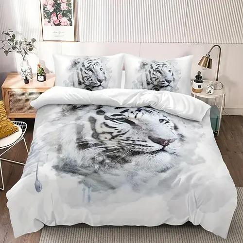 Carton Tiger Soft Duvet Cover Carton Tiger Background Theme Soft Duvet Cover Suitable for Children Kids Plus Adult Peoples Soft Plus Breathable