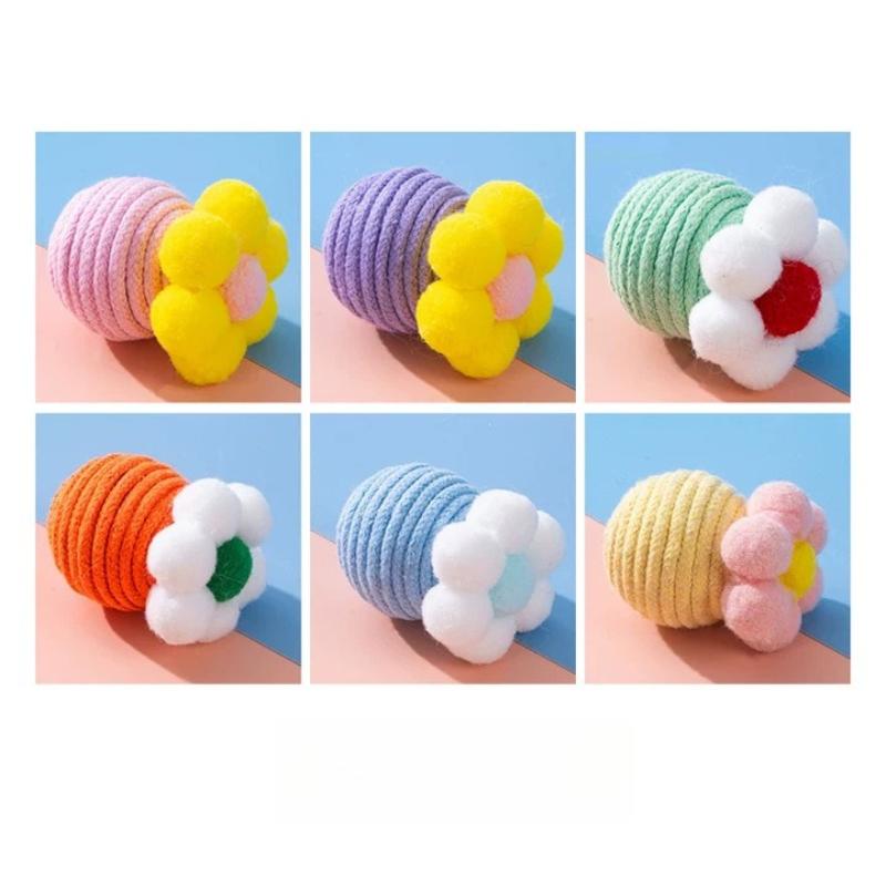 Cat toy ball for self enjoyment relieving boredom teasing cat stick cotton ropegrindingteeth toyartifactconsuming physicalenergy