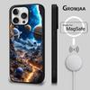 Saturn Solar System Phone Case For iPhone 16e,16,15,14,13,12,11,Plus,Pro,Max,Mini Magsafe Magnetic Wireless Charging
