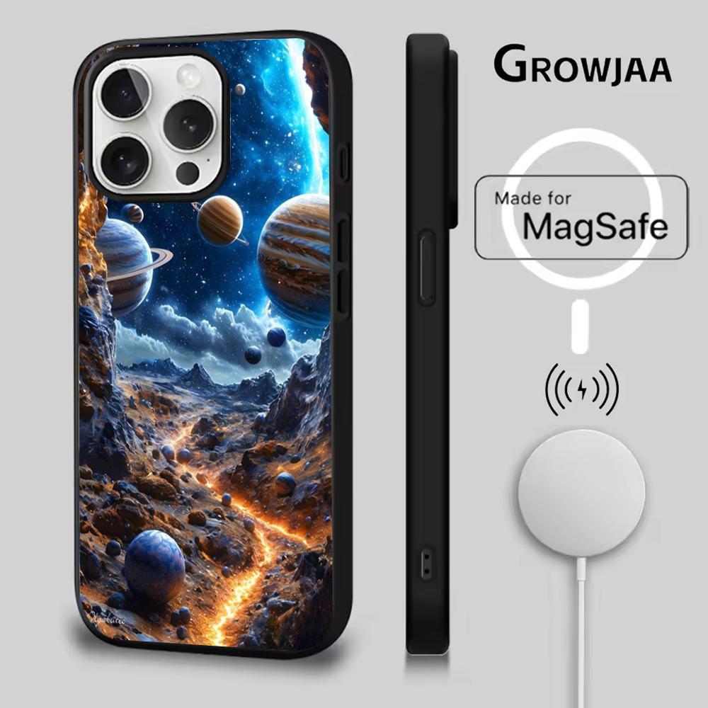 Saturn Solar System Phone Case For iPhone 16e,16,15,14,13,12,11,Plus,Pro,Max,Mini Magsafe Magnetic Wireless Charging