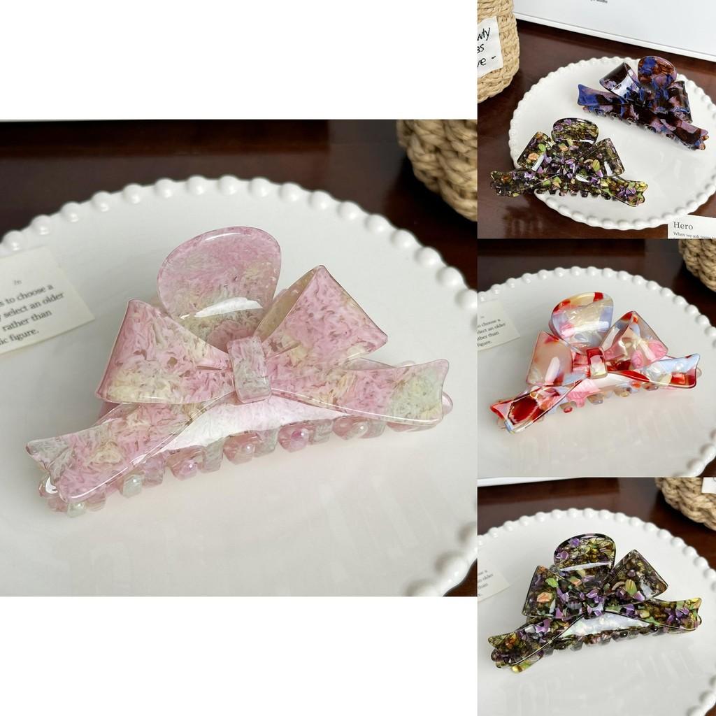 Large Bowknot Acetate Hair Claw Clip Stylish Versatile Shark Clip For Elegant Updos