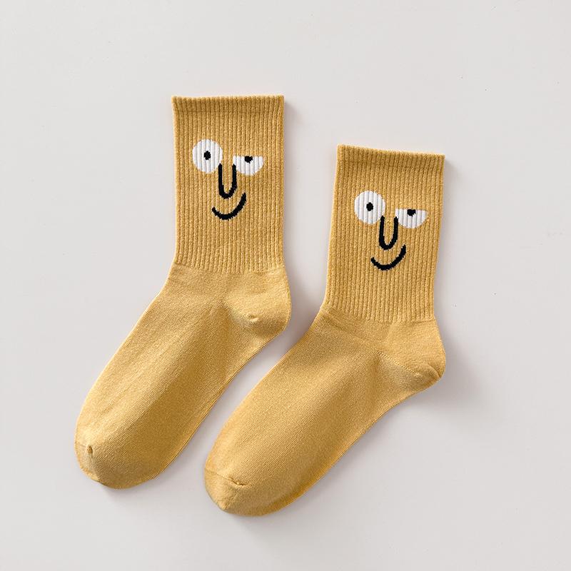 Korean Funky Harajuku Trend Women Socks Unisex Funny Socks 16 Colors Combed Cotton Street Skateboard Casual Couple Crew Socks