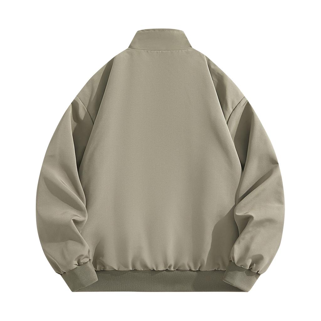 Men's Solid Color Jacket Fashion Sports Casual Workwear Trend Loose Jacket