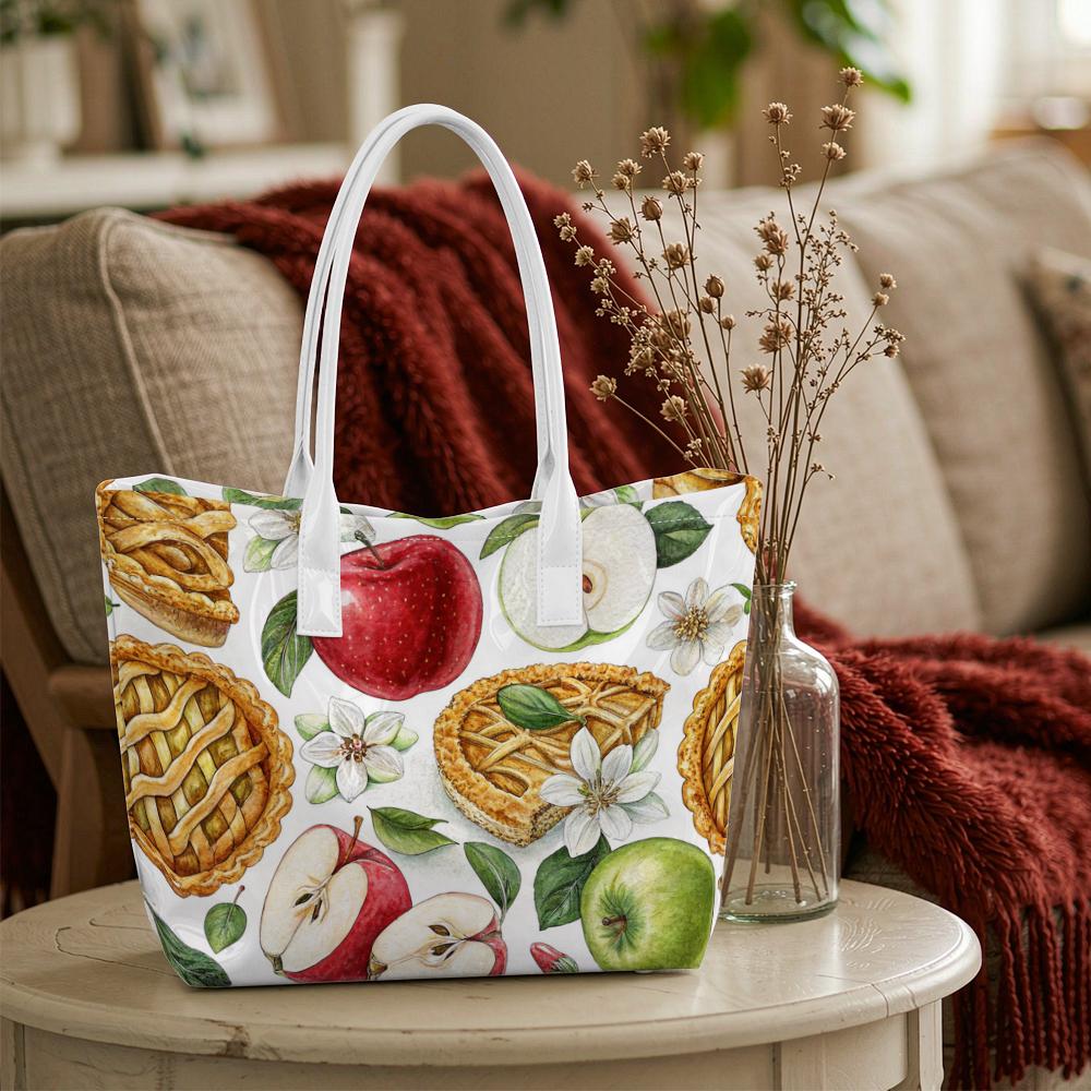 Apple Pie Pattern Tote Bag Casual Daily Lightweight Shopping Handbag