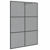 Walk In Shower Screen Black 140 X 195 Cm Tempered Glass