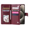 For iPhone 16 Pro Max Case Zipper Pocket Glitter Leather Phone Cover