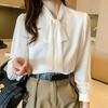 Fashionable and elegant chiffon shirt, spring and autumn 2026 new long-sleeved top for women