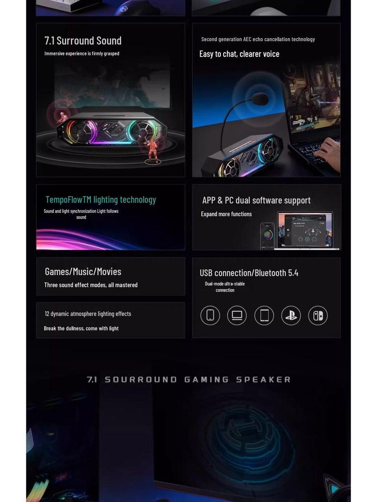 HECATE Edifier G2500BAR Desktop Gaming Bluetooth Speaker with Integrated Microphone