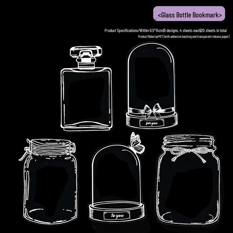Autumn Dried Flower Bookmark Kit: Transparent Leaf Specimen with Lamination Film Stickers