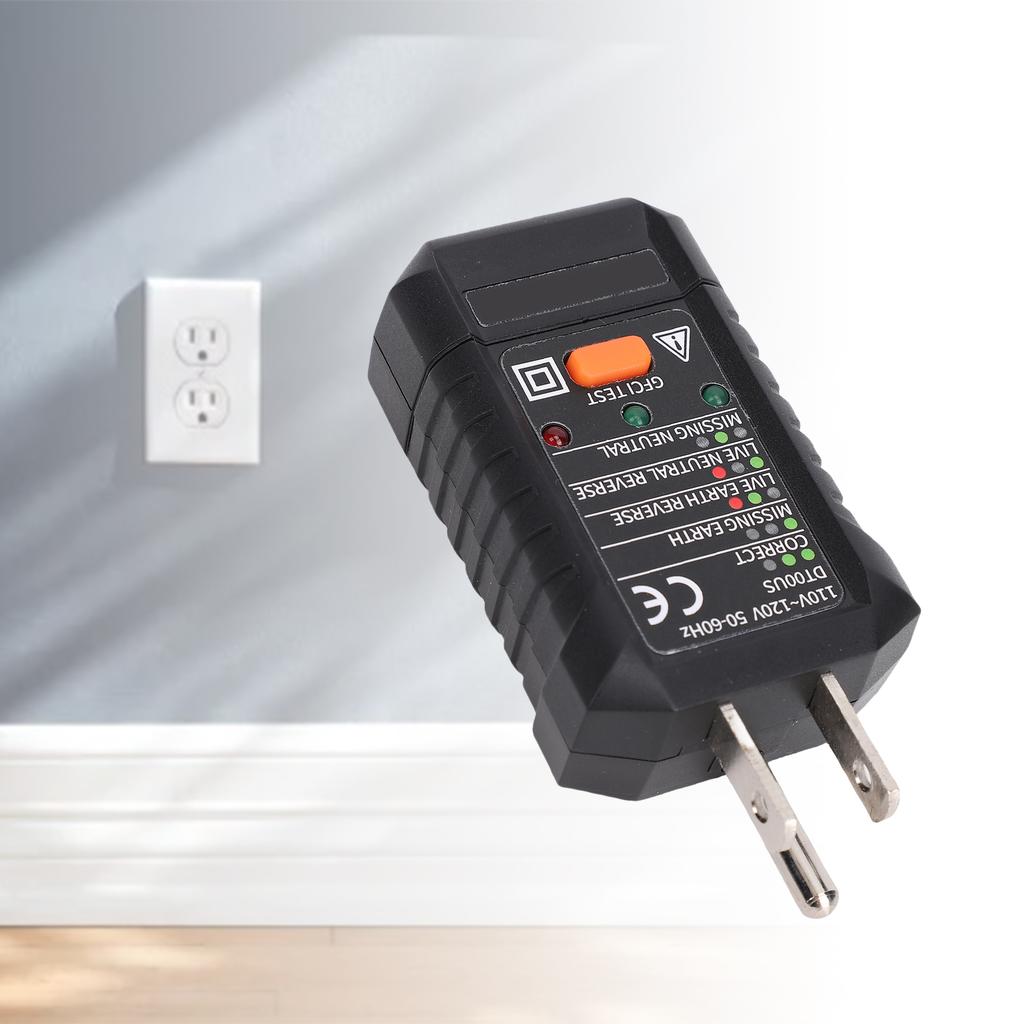 Outlet Tester, Portable Electrical Socket Tester   110V 120V AC Receptacle Analyzer with GFCI RCD Test, Live Neutral