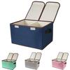 With Double-Lid Fabric Storage Box Large Capacity Home Storage Organizer  for Home Closet Office