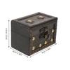 Vintage Wooden Treasure Chest Dark Brown Solid Wood Jewelry Storage Box Decorative Organizer Home Decoration Keepsake Box Retro