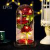 Konservierte Rose in Glaskuppel, LED-Beleuchtung, ewige Blume, romantische Forever-Rose, Geschenk für Frauen, Valentinstag, Muttertag