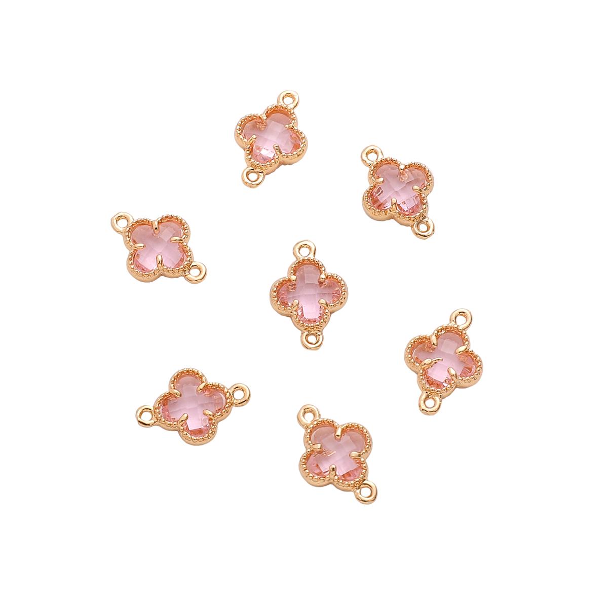 

Медный кулон со стразами и цирконием, обернутый в траву, двойной подвесной шарм для самостоятельного изготовления ювелирных изделий, аксессуаров для рукоделия 9x14mm розовый