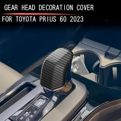 For Toyota Prius 60 Series  2024 ABS Carbon Fiber Gear Head Shift Knob Cover Trims Interior Sticker Car Styling Accessories