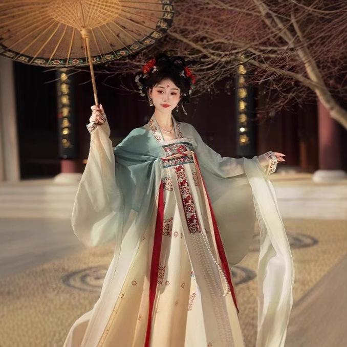 Women's Tang Dynasty Hanfu Set, Exquisite Embroidery Ruqun Skirt & Cardigan, Elegant Fairy Tale Daily Outfit