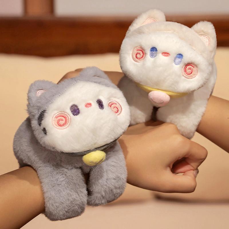 Cat Ring Clap Plush Toy Wristband Bracelet Decoration Kids Gift Cute Cartoon