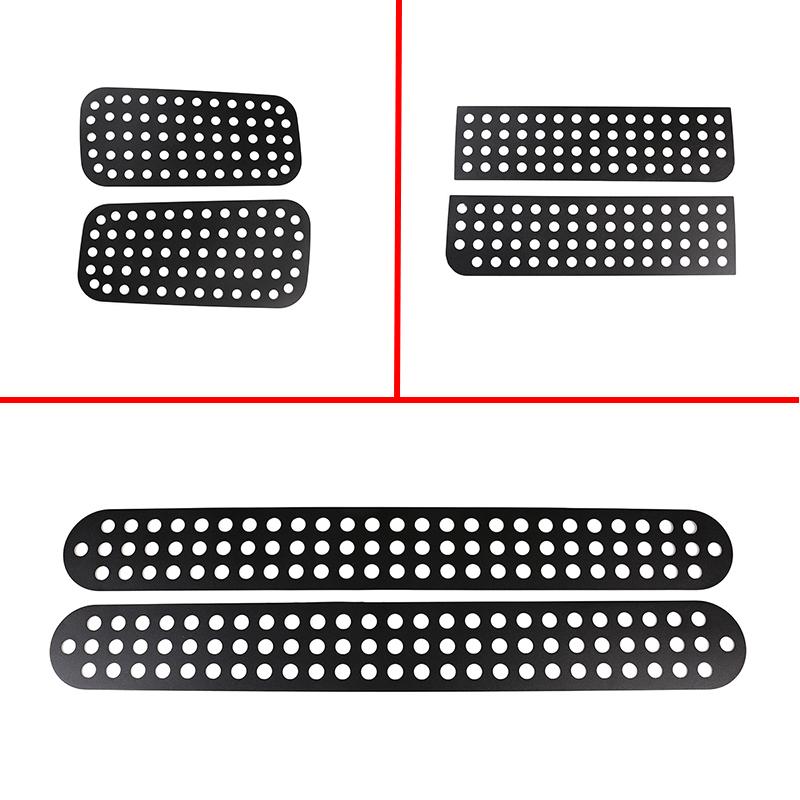 For Land Rover Defender 90 110 2004-2018 Alloy Black Car Rear Door Roof Side Window Glass Protective Plate Cover Car Accessories