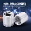 Coiled Wire Insert, 100pcs Helical Threaded Inserts Stainless Steel SS304 Coiled Wire Helical Screw Thread Inserts M8 Screw  Assortment Sets