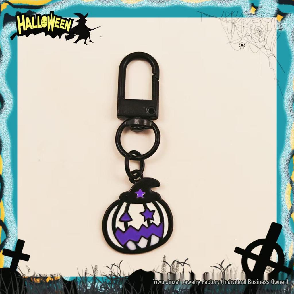 Cross-Border Halloween Skull & Pumpkin Keychain – Metal Ghost Charm Gift