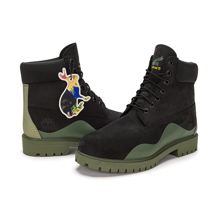 Timberland Heritage 6 Inch Waterproof Boot 'Black Nubuck With Green' A5UYWW