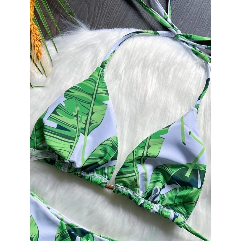 2025 New Sexy Print Bandage Bikini Set Women's Swimsuit Two-piece Triangle Swimwear Bathing Suit Brazilian Biquinis