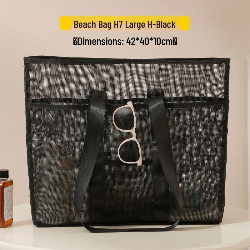 Große Strandtasche aus Mesh mit hoher Kapazität für Spielzeug und Badebekleidung – Multifunktionale Reisehandtasche