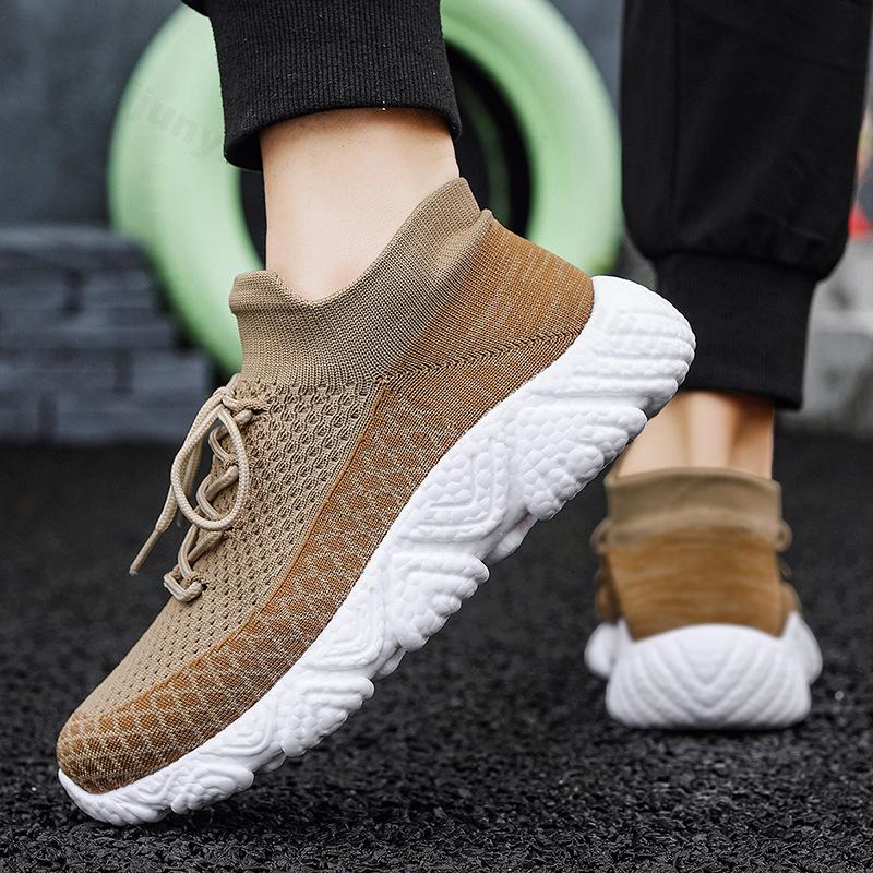 Fashion 2025 New Fashion Trend Men's Shoes Outdoor Casual Shoes Thick Soled Comfortable Fly Woven Design Lightweight Soft sole Sneakers