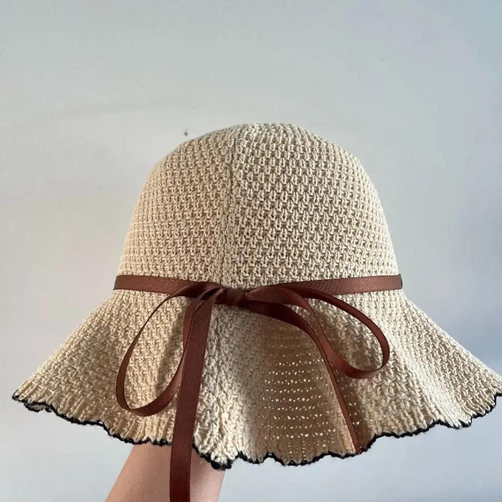Foldable Bucket Hat Big Visors Breathable Beach Cap Sun Hat Women Girls